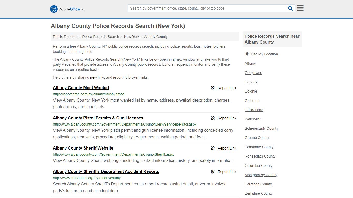 Police Records Search - Albany County, NY (Accidents & Arrest Records)