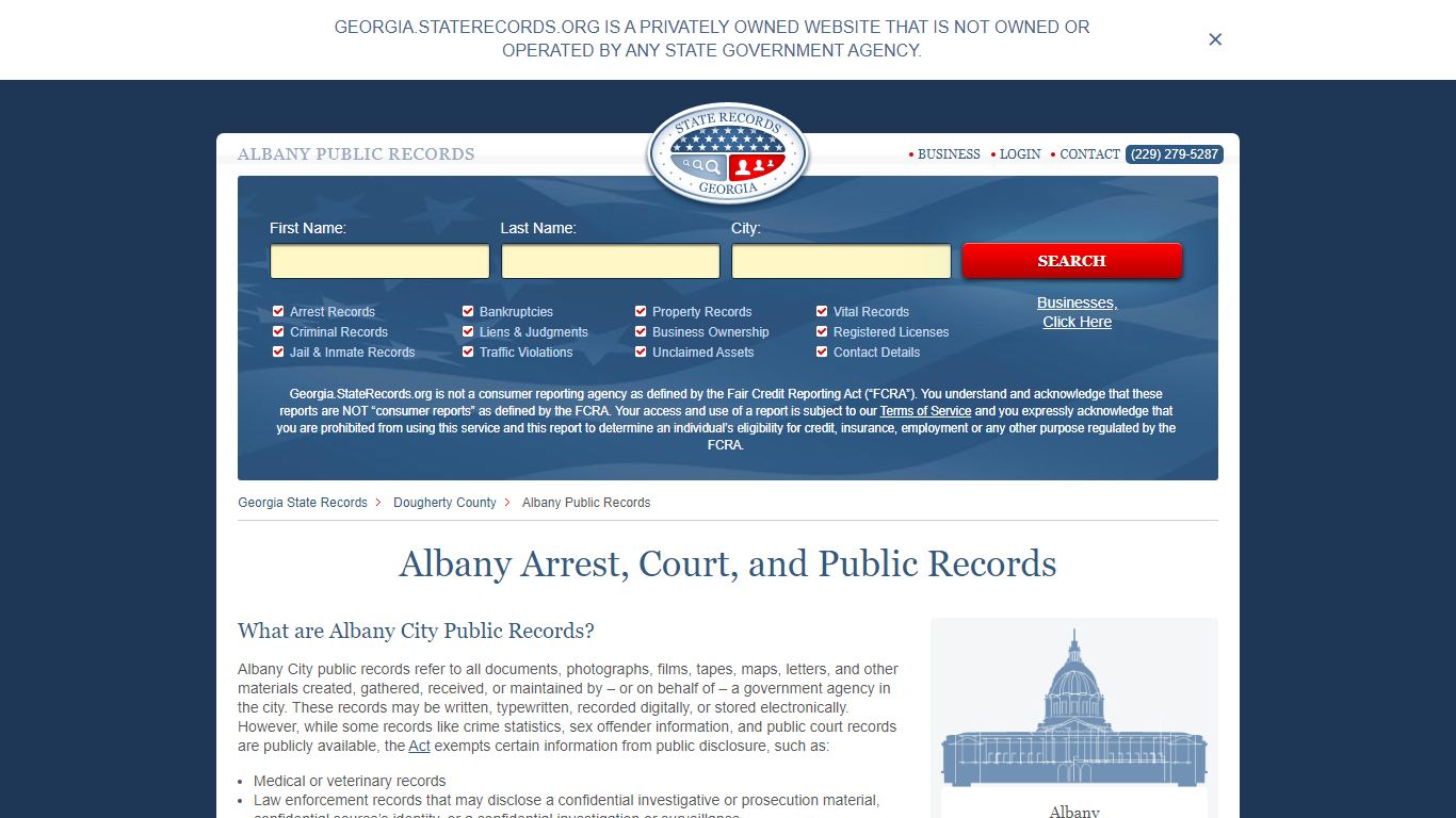 Albany Arrest and Public Records | Georgia.StateRecords.org