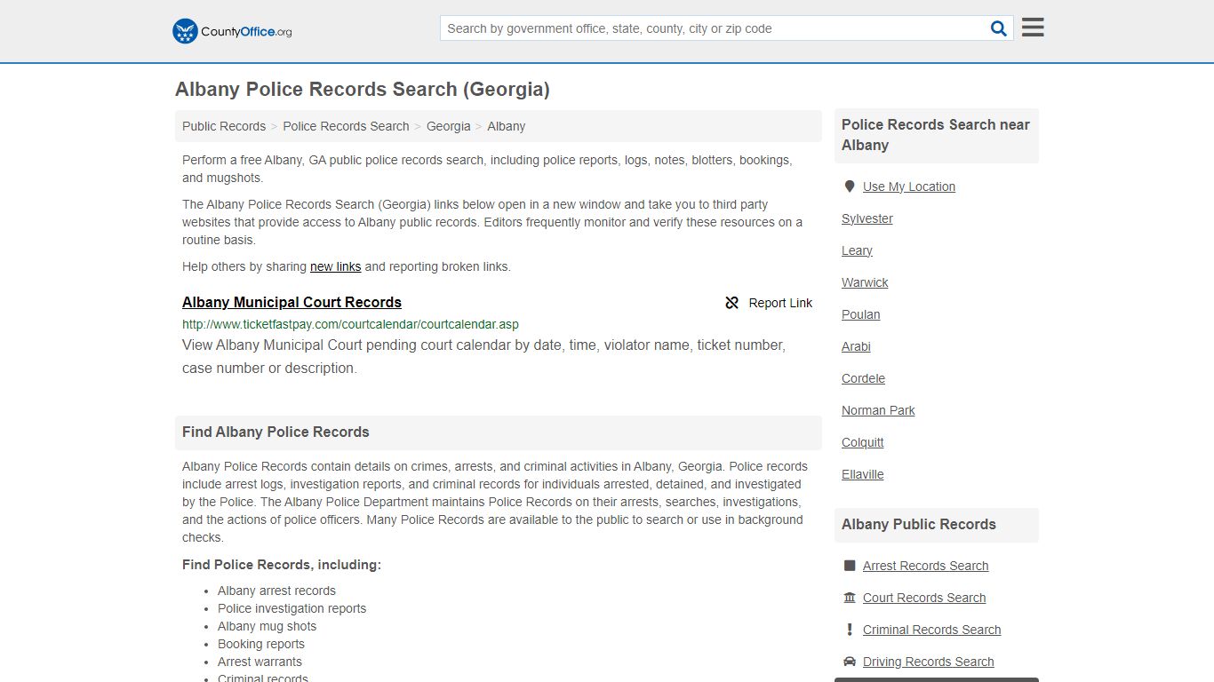 Police Records Search - Albany, GA (Accidents & Arrest Records)